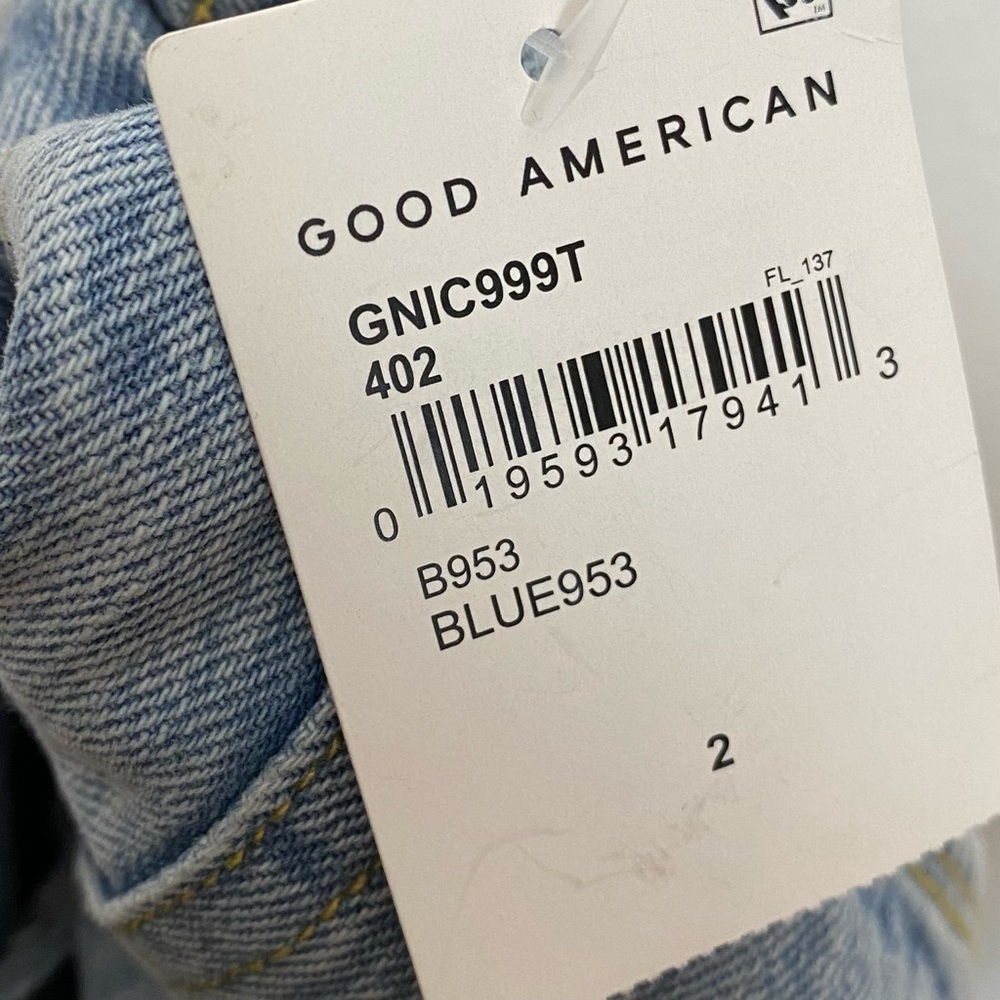 Good American Good '90s Ripped High Waist Relaxed Jeans GNIC999T Blue953 - Picture 10 of 10